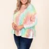 Emerald Neon Sunsets Top, Mint-Peach -Chic Soul Store DSC 6136
