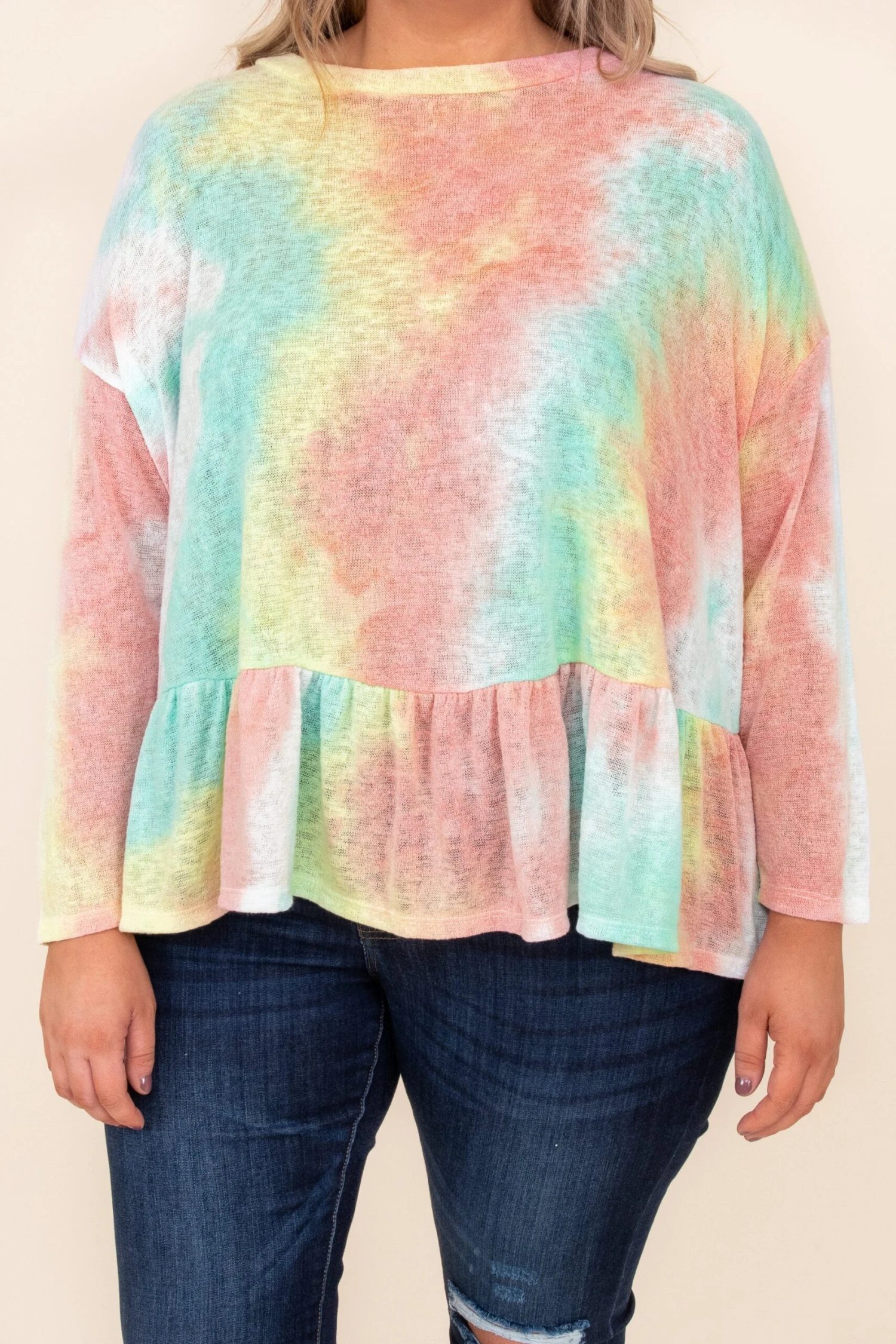 Emerald Neon Sunsets Top, Mint-Peach 6 Emerald Neon Sunsets Top, Mint-Peach - Image 4
