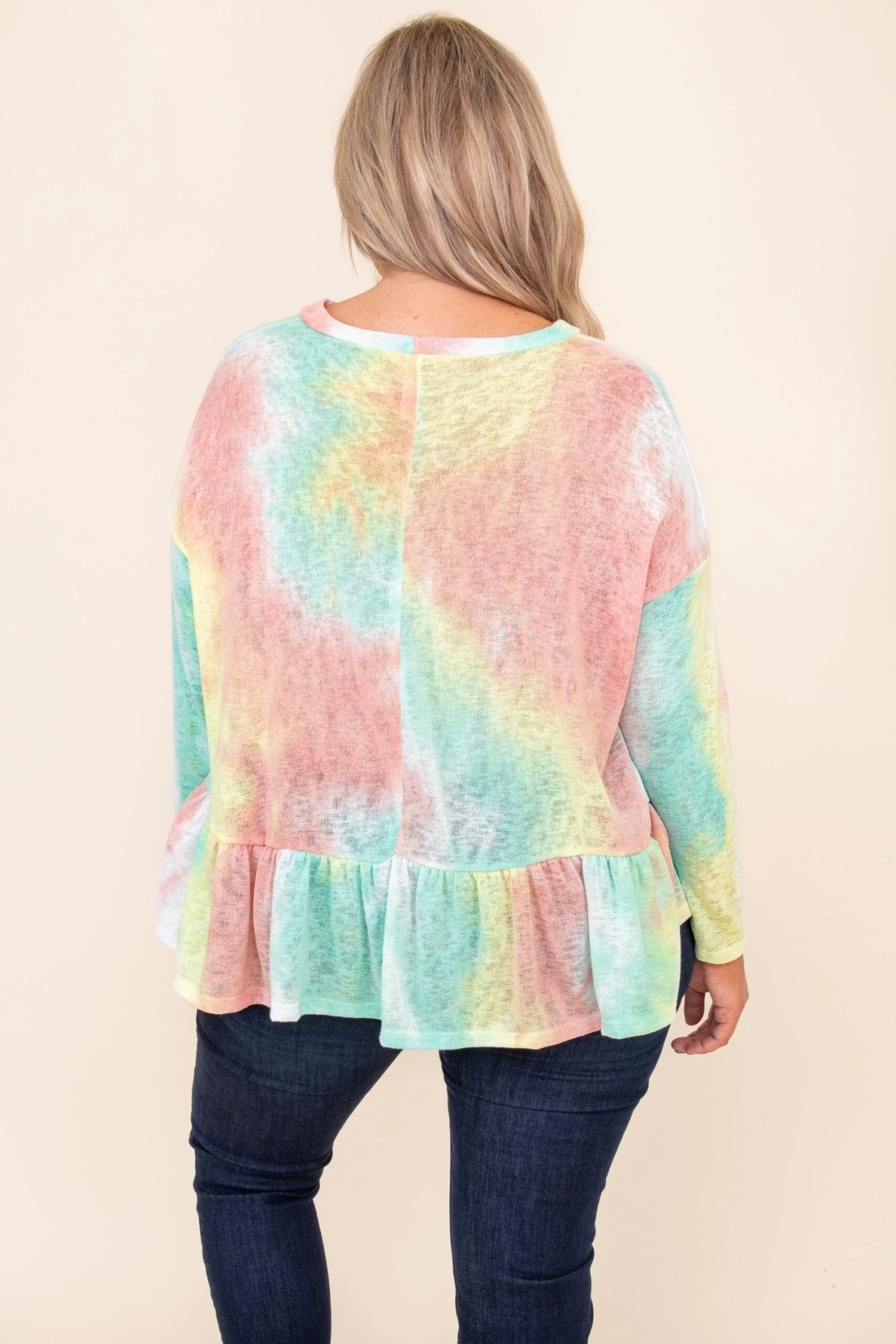 Emerald Neon Sunsets Top, Mint-Peach 7 Emerald Neon Sunsets Top, Mint-Peach - Image 5