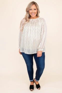 Connect These Dots Blouse, Cream -Chic Soul Store DSC 6212
