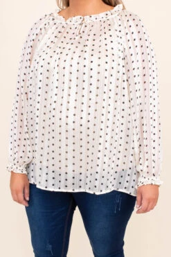 Connect These Dots Blouse, Cream -Chic Soul Store DSC 6215