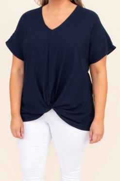 Hiding My Heart Blouse, Navy -Chic Soul Store DSC 6235