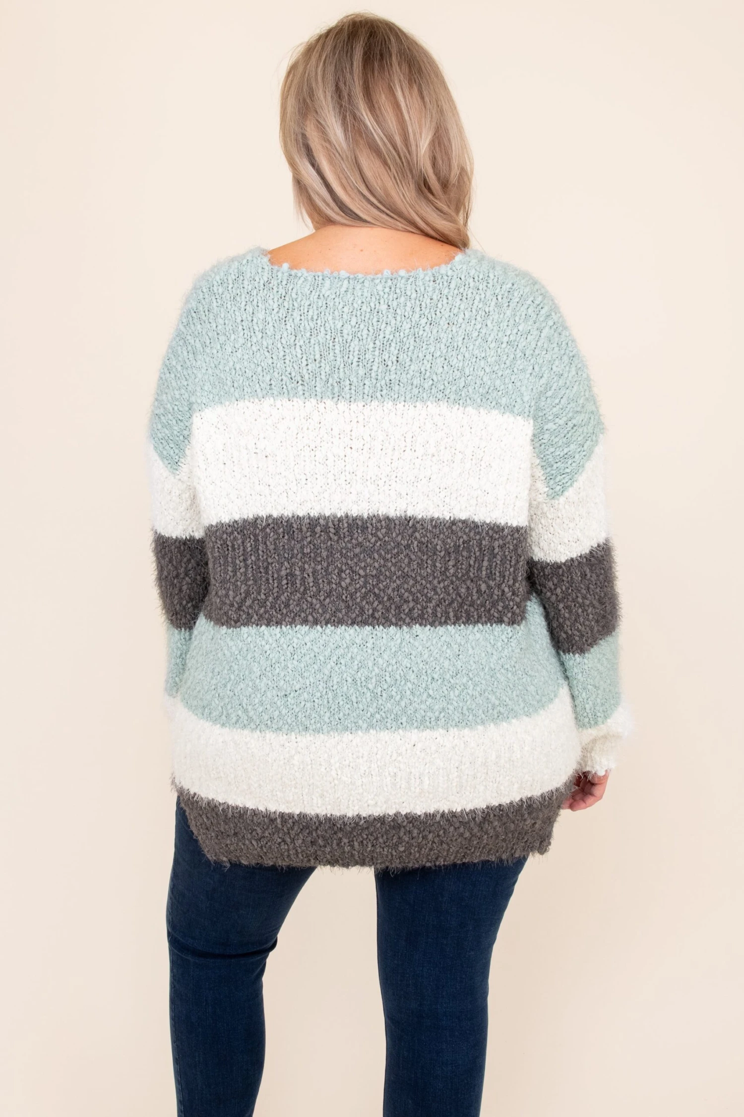 Downtown Classic Sweater, Sage-Multi 7 Downtown Classic Sweater, Sage-Multi - Image 5