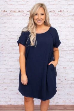 Stick Together Forever Dress, Navy