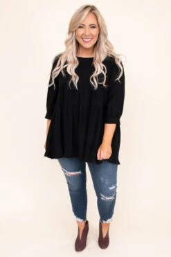 Concert Date Night Top, Black -Chic Soul Store DSC 8687