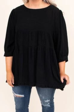 Concert Date Night Top, Black -Chic Soul Store DSC 8689