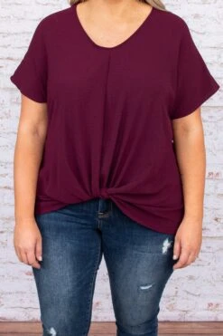 Hiding My Heart Blouse, Eggplant -Chic Soul Store DSC 9383