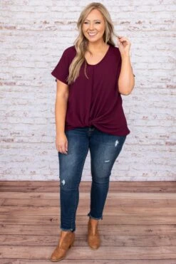 Hiding My Heart Blouse, Eggplant -Chic Soul Store DSC 9386 59a30564 db24 4a8b b75c 0a7d8981c4c7