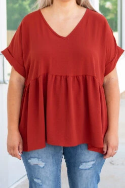 Wide Eyed Gaze Top, Brick 11 Wide Eyed Gaze Top, Brick -Chic Soul Store DSC 9833 66f5194b 9230 46c6 b367 fa31de3a307c