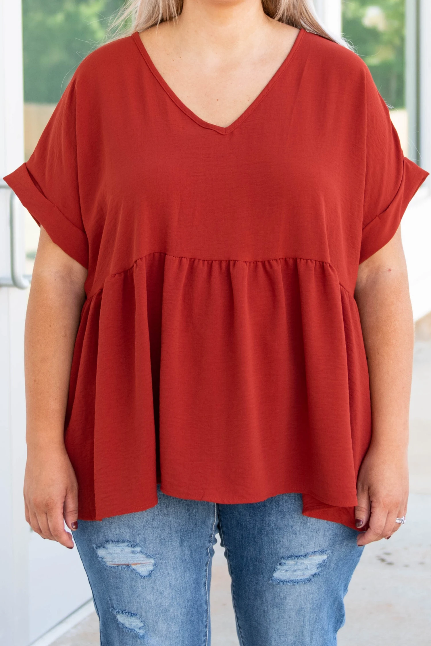 Wide Eyed Gaze Top, Brick 6 Wide Eyed Gaze Top, Brick - Image 4