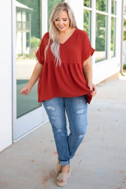 Wide Eyed Gaze Top, Brick 10 Wide Eyed Gaze Top, Brick -Chic Soul Store DSC 9840 cd3358ed 518c 43a1 8fee 984ff79ffb8e