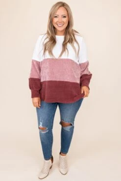 Remarkable Talents Sweater, Ivory-Mauve -Chic Soul Store DSC 9913 c0fe495f 92f8 4227 95a2 5f68b7996789