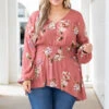 Dainty Petals Top, Terracotta -Chic Soul Store DaintyPetalsTop Terracotta 4767