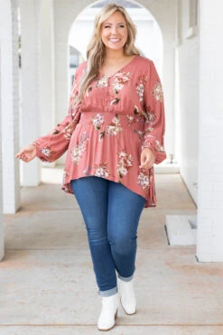 Dainty Petals Top, Terracotta 9 Dainty Petals Top, Terracotta -Chic Soul Store DaintyPetalsTop Terracotta 4768