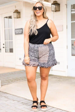 Dancing Tiger Shorts, Mocha/Black 9 Dancing Tiger Shorts, Mocha/Black -Chic Soul Store DancingTigerShorts Mocha Black 3667