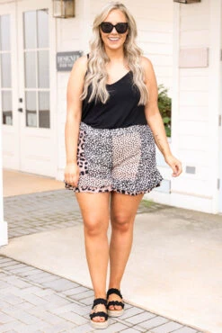 Dancing Tiger Shorts, Mocha/Black 11 Dancing Tiger Shorts, Mocha/Black -Chic Soul Store DancingTigerShorts Mocha Black 3670