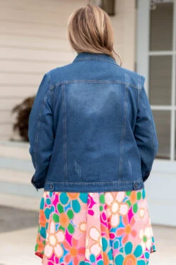 Dare To Challenge Denim Jacket, Dark Wash -Chic Soul Store DareToChallengeDenimJacket DarkWash 0293