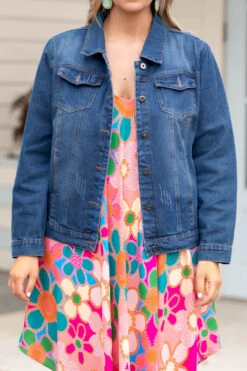 Dare To Challenge Denim Jacket, Dark Wash -Chic Soul Store DareToChallengeDenimJacket DarkWash 0294