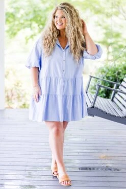 Day Well Spent Dress, Blue -Chic Soul Store DayWellSpentDress Blue 5