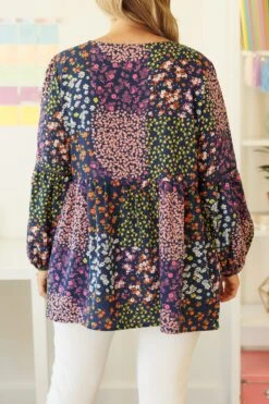 Dazzling Lights Top, Navy -Chic Soul Store DazzlingLightsTop Navy 1