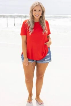 Decide My Fate Top, Tomato 9 Decide My Fate Top, Tomato -Chic Soul Store DecideMyFateTop Tomato 0470