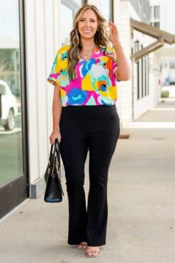 Deep Dive Flare Pants, Black -Chic Soul Store DeepDiveFlarePants Black 4