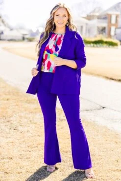 Deep Dive Flare Pants, French Royal -Chic Soul Store DeepDiveFlarePants FrenchRoyal