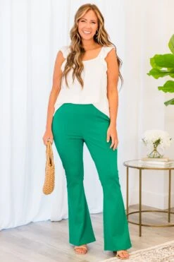 Deep Dive Flare Pants, Kelly Green -Chic Soul Store DeepDiveFlarePants KellyGreen 5