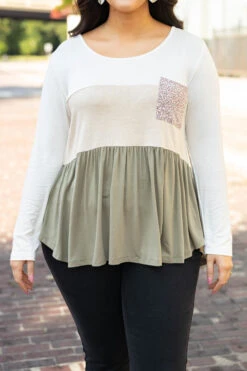 Delicate Memories Top, Light Olive -Chic Soul Store DelicateMemoriesTop LightOlive 9350