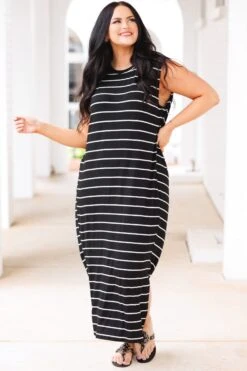 Did Someone Say Stripes Dress, Black -Chic Soul Store DidSomeoneSayStripesDress Black 4