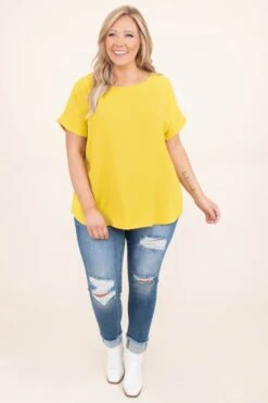 Do Your Job Top, Gold Kiwi -Chic Soul Store DoYourJobTop GoldKiwi 6672
