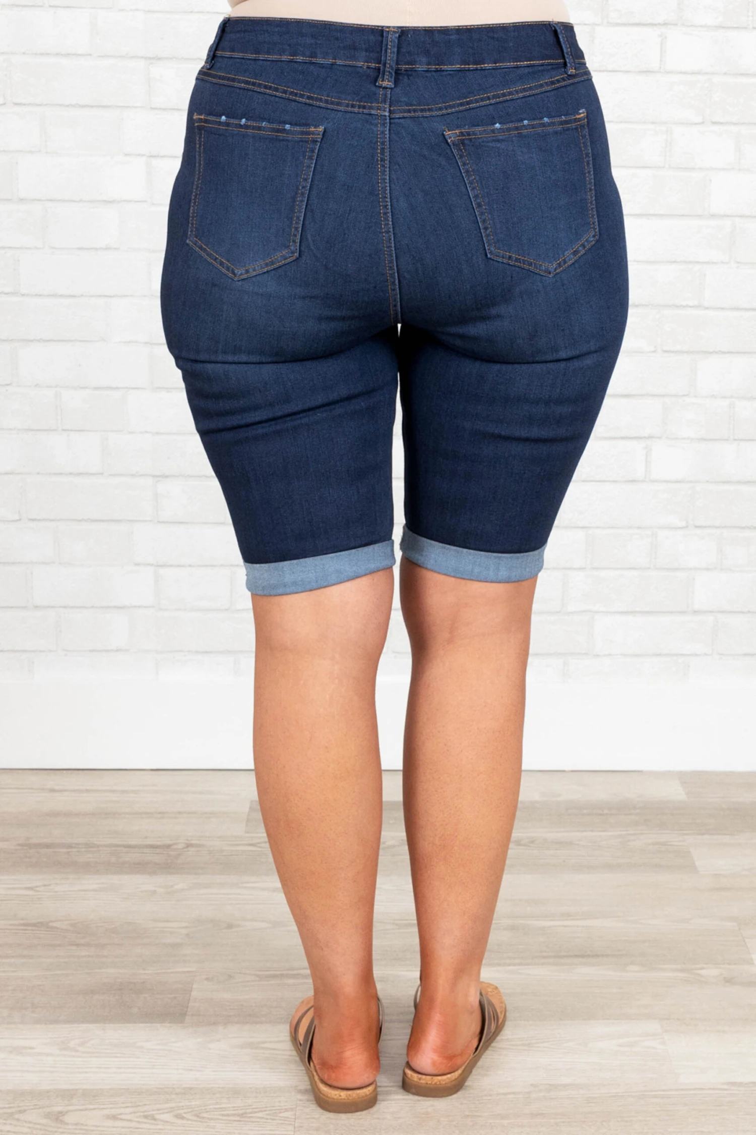 Don't Call Me Angel Jean Shorts, Navy Blue 7 Don't Call Me Angel Jean Shorts, Navy Blue - Image 5