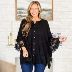 Don't Fail Me Now Blouse, Black -Chic Soul Store Don tFailMeNowBlouse Black