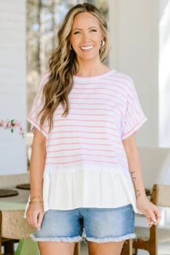 Don't Rock The Boat Top, Pink