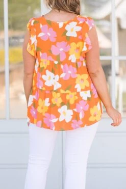 Don’t Run On Wishes Top, Orange -Chic Soul Store Don tRunOnWishesTop Orange