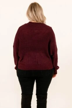 Don't Wait On Me Sweater, Burgundy -Chic Soul Store Don tWaitOnMeSweater Burgundy 1706