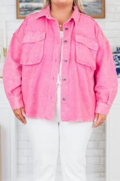 Don't You Wish Denim Jacket, Pink -Chic Soul Store Don tYouWishDenimJacket Pink 2