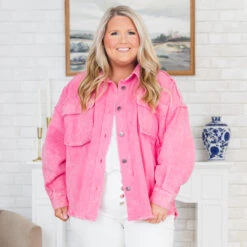 Don't You Wish Denim Jacket, Pink