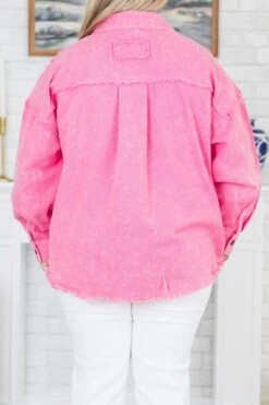 Don't You Wish Denim Jacket, Pink -Chic Soul Store Don tYouWishDenimJacket Pink 4