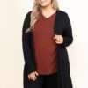 Double The Warmth Cardigan, Black -Chic Soul Store DoubleTheWarmthCardigan Black 9550