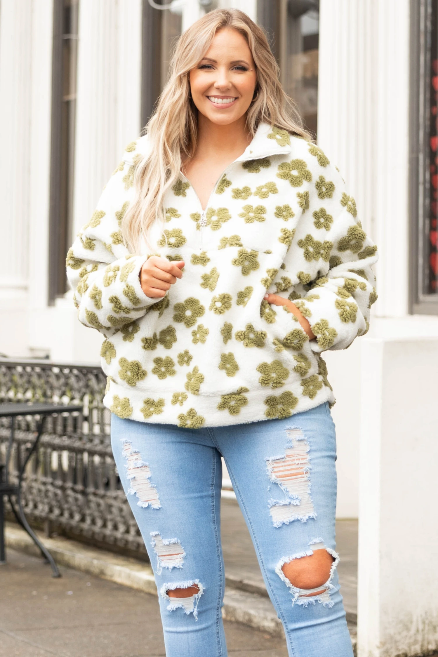 Dreams Of Daisies Pullover, Sage 3 Dreams Of Daisies Pullover, Sage