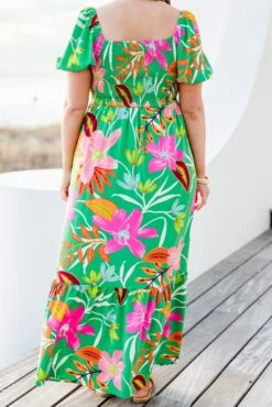 Dreamy Fields Dress, Green -Chic Soul Store DreamyFieldsDress Green