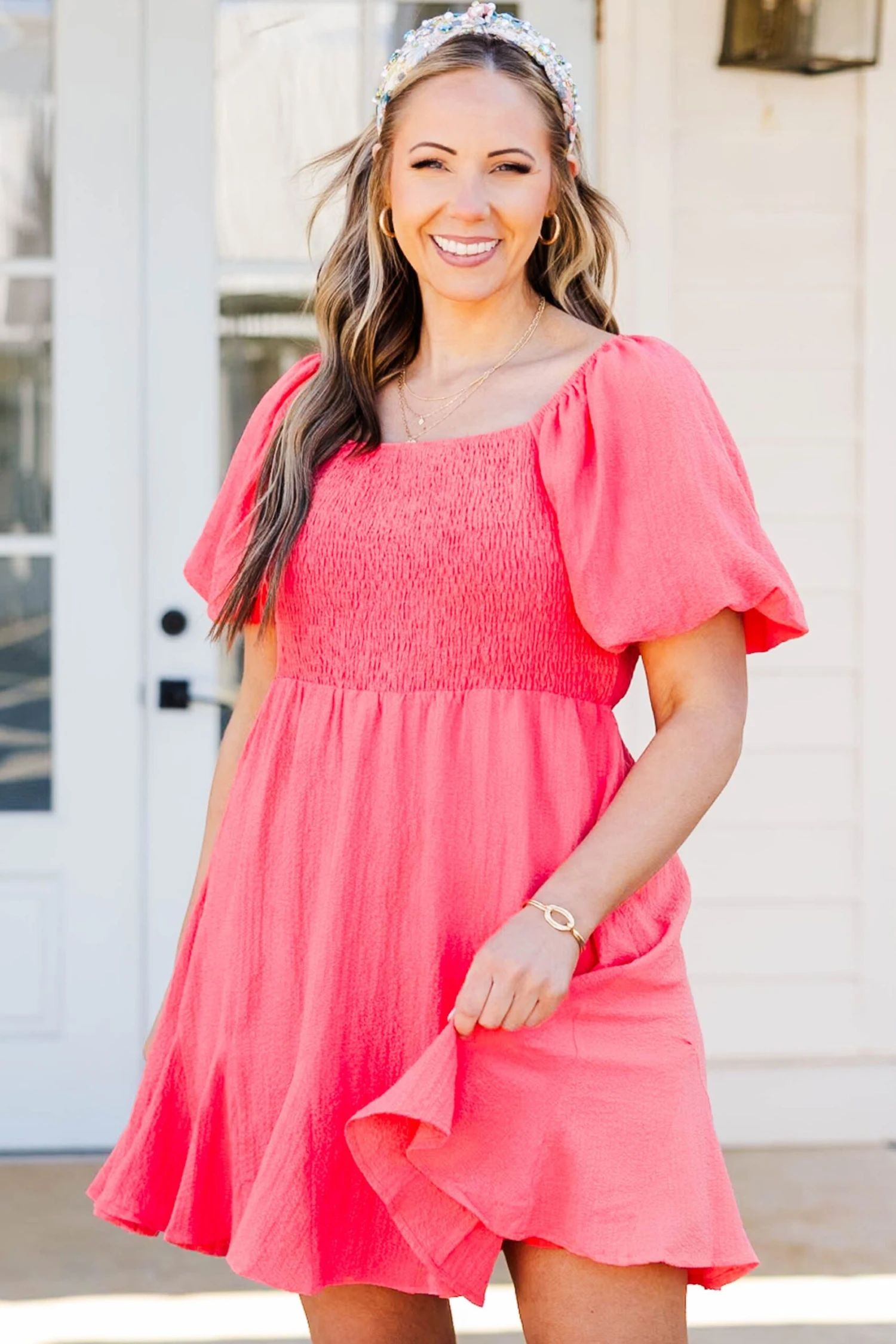 Dressing Up Dress, Hot Coral 4 Dressing Up Dress, Hot Coral - Image 2