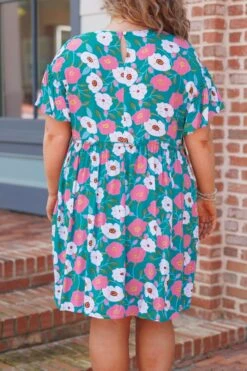 Easy Peasy Babydoll Dress, Teal -Chic Soul Store EaseyPeaseyBabydollDress Teal 1