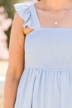 Easier To Walk Away Dress, Misty Blue -Chic Soul Store EasierToWalkAwayDress MistyBlue 3