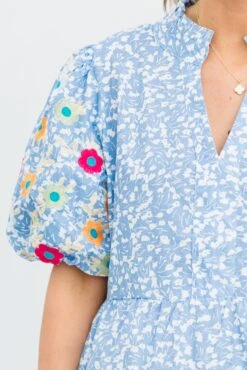 Easy Romance Dress, Blue 12 Easy Romance Dress, Blue -Chic Soul Store EasyRomanceDress Blue 3