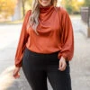 Embrace The Joy Top, Rust -Chic Soul Store EmbraceTheJoyTop Rust 1030