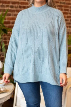 Enchanting Evenings Sweater, Light Blue -Chic Soul Store EnchantingEveningsSweater LightBlue 0398