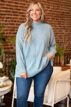 Enchanting Evenings Sweater, Light Blue
