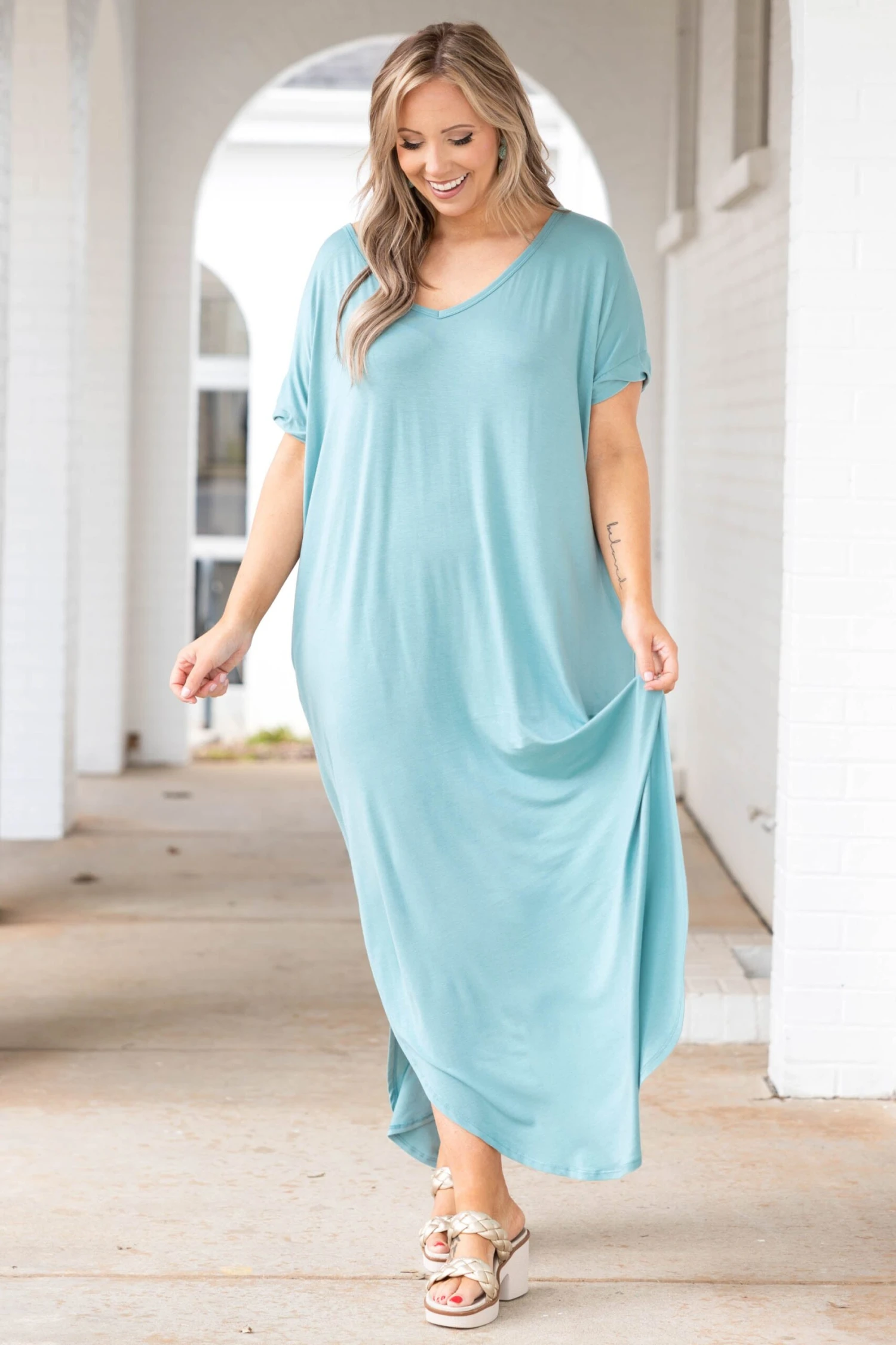 Enchanting Memory Maxi Dress, Nile Blue 5 Enchanting Memory Maxi Dress, Nile Blue - Image 3